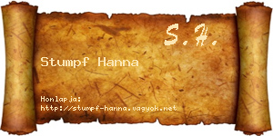 Stumpf Hanna névjegykártya